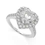 Bianca Heart Cut Halo Pave Engagement Ring Setting - Nivetta